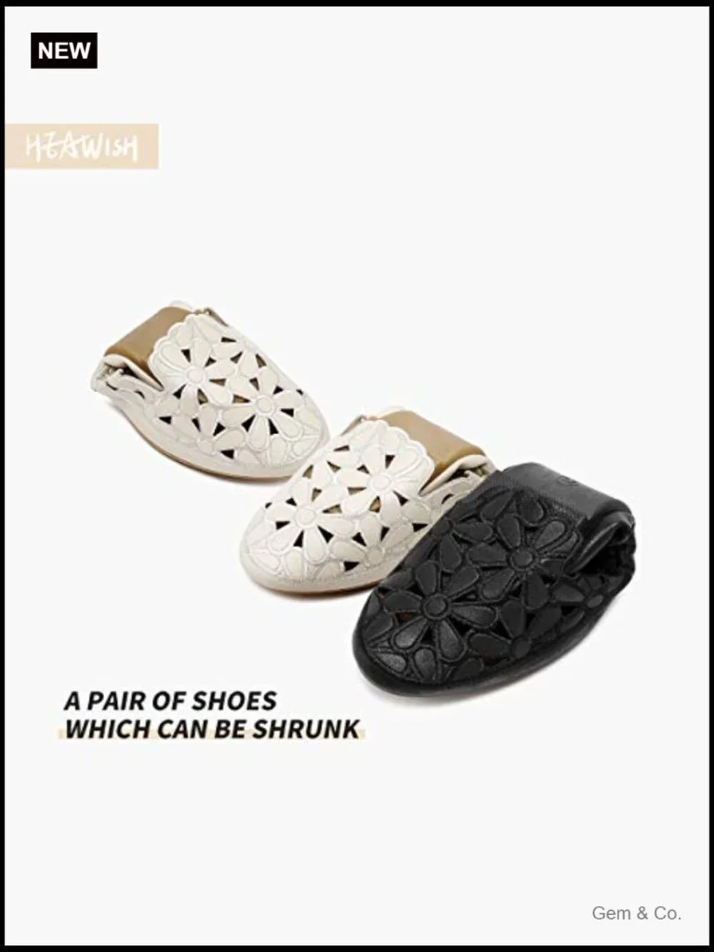 Women's Floral Ballet Flats Slip On PU Leather Round Toe Dress Shoes